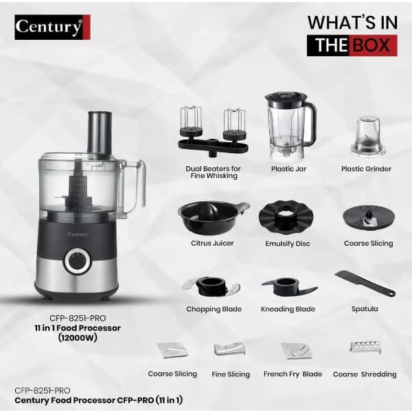 Century 11 In 1 Food Processor And Yam Pounder - 1200w - 2.2L