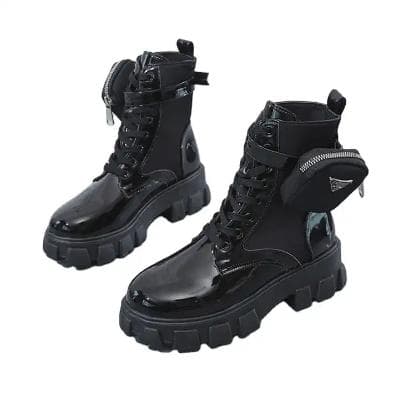 Female Chunky Leather Boots