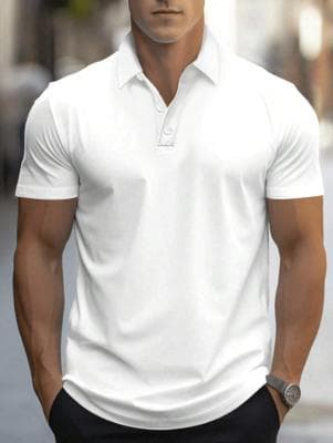 Men's Summer Casual Solid Color Short Sleeve Polo Shirt