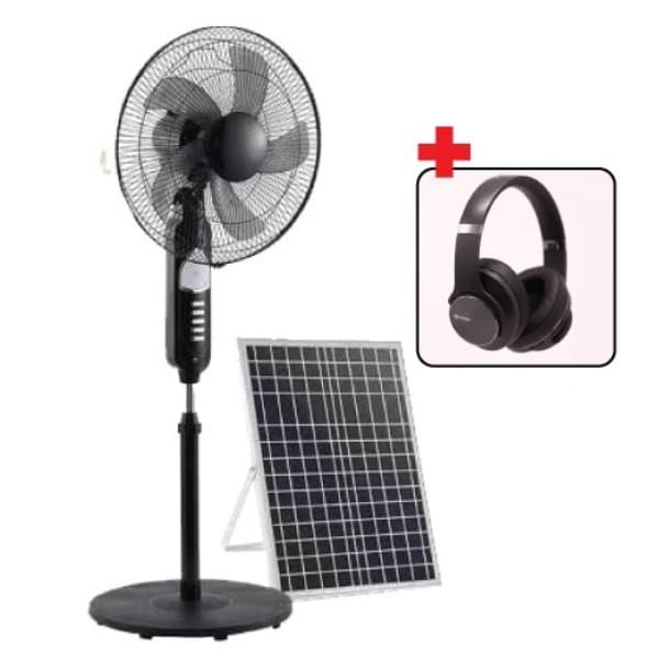 JD JINDIAN 16-Inch Solar Rechargeable Standing Fan with Solar Panel And Free Gift